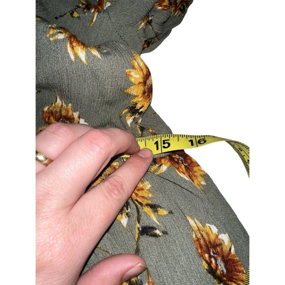 A Dip Of Darling Maxi Dress Juniors XXL Sage Green Floral 90s Style - Picture 5 of 6